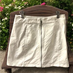 White Denim Mini Skirt-Medium